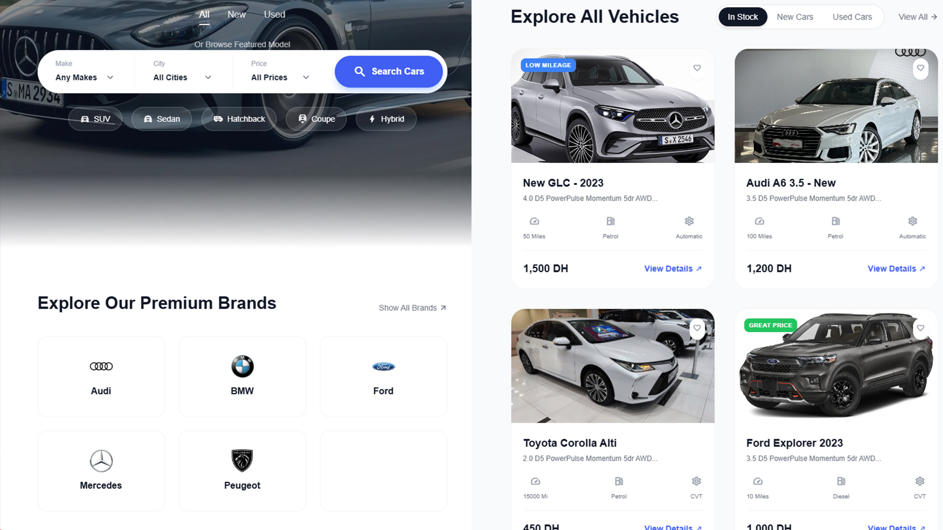 Vexo Cars Premium Automotive Marketplace - UI/UX Design Portfolio by Nassiri Bros