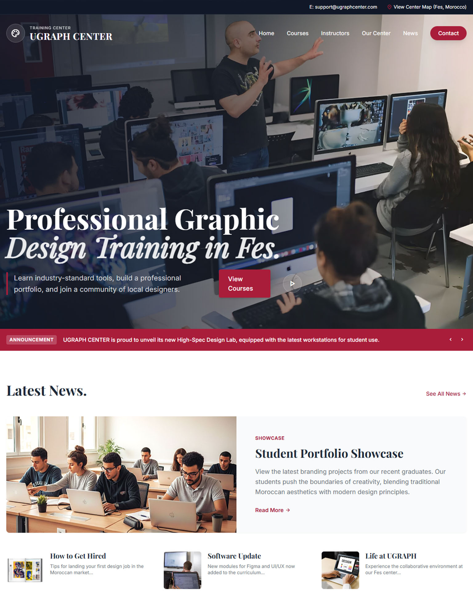 UGRAPH CENTER Training Center Website Design and Digital Platform by Nassiri Bros Creative Studio